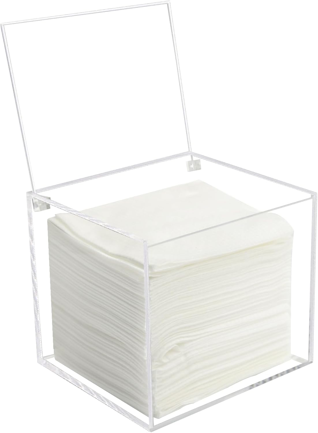 Acrylic Disposable Face Towel Holder Storage Box - Black Design for Easy Organization