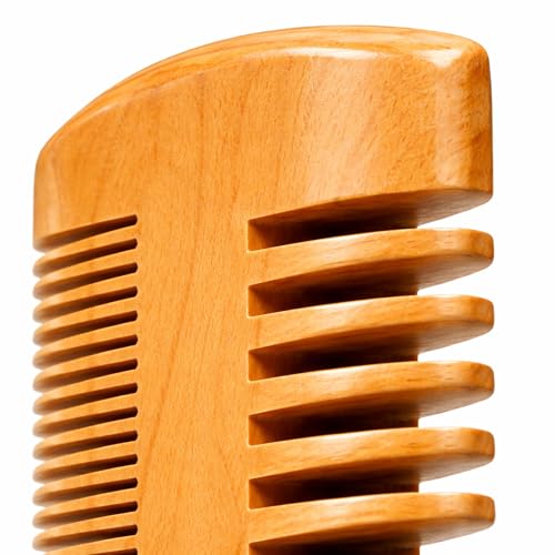 Grow Alpha Beard Wooden Beard Comb & Case - Dual Action Pear Wood Groomer