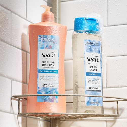 Suave Micellar Infusion 2-in-1 Purifying Shampoo & Conditioner, 28 Fl Oz
