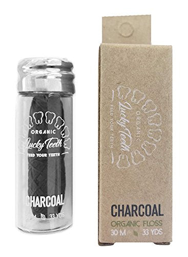 Vegan Bamboo Charcoal Dental Floss with Tea Tree & Peppermint Oils - 30m