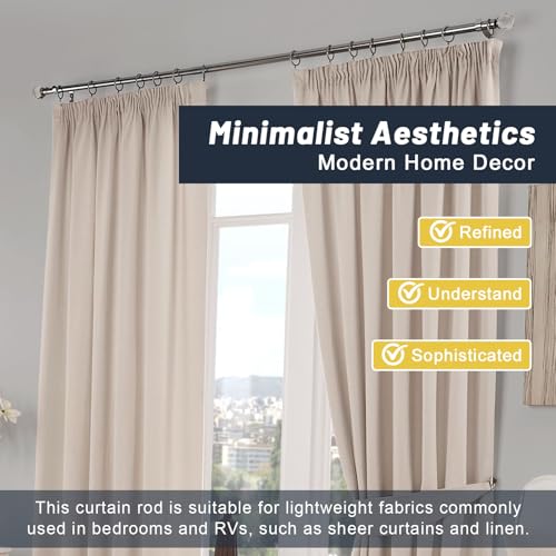 Adjustable 5/8" Single Curtain Rod 28-64" with Acrylic Diamond Finial