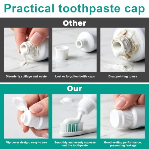 TEHAUX 30 Pcs Flip Top Toothpaste Caps - M13 Replacement for Crest & Arm Hammer