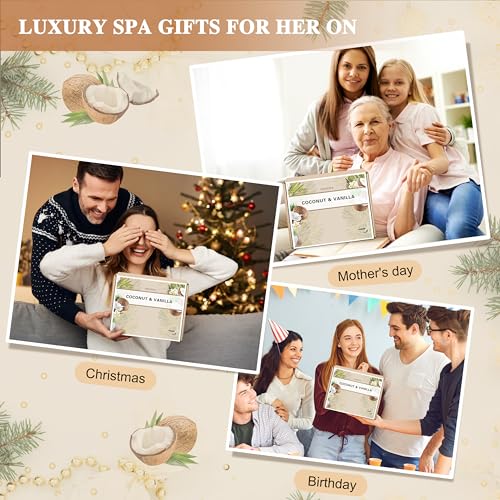 LUCOTIYA Yellow Coconut Vanilla Spa Gift Basket - Self Care Set for Women