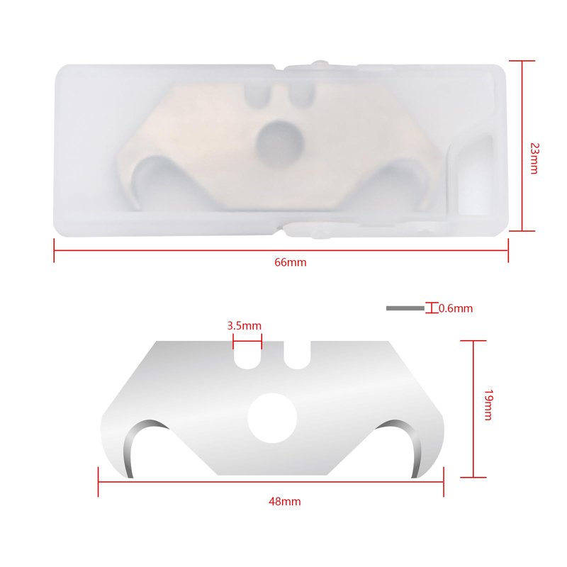 100 PCS Hook Blade Utility Knife Hooked Razor Blades with Storage Box for Cutting Carpets, Wallpaper, Roofing Materials