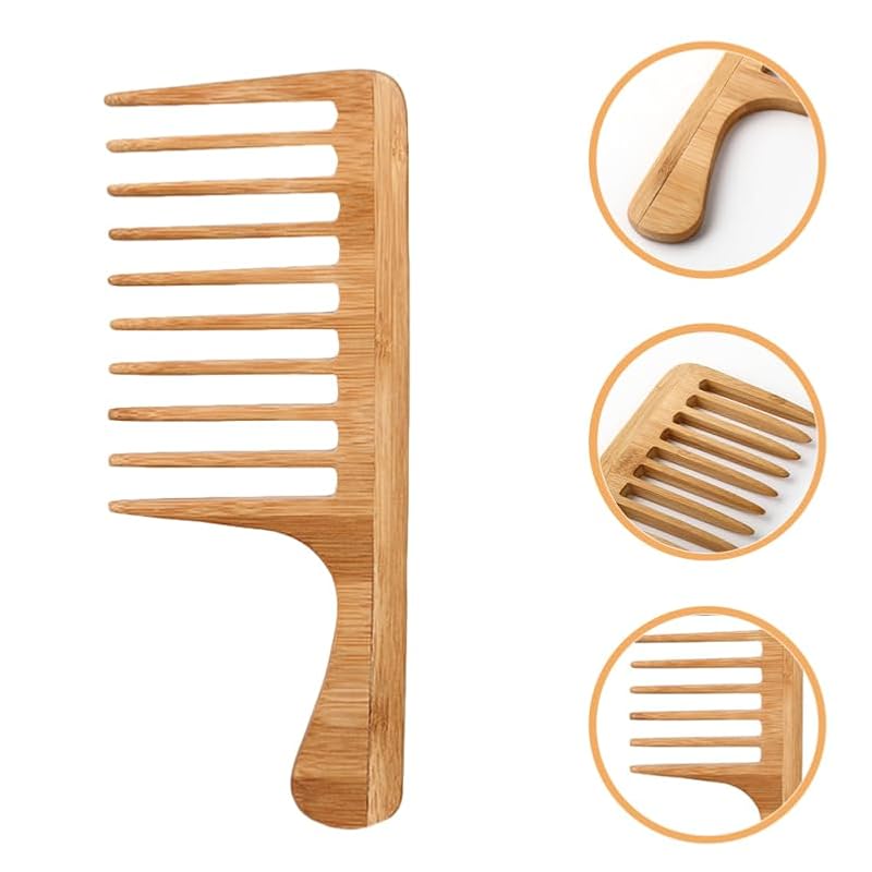 Healeved Wide Tooth Bamboo Comb - Large Detangling Hair Styling Tool