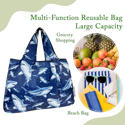 Large Reusable Nylon Tote Bag - Foldable Grocery Carrier