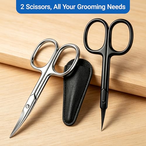 Premium Cuticle Scissors Set - Precision Small Nail & Eyebrow Grooming Tools