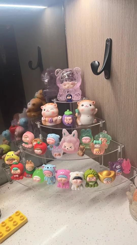Gonice 4-Tier Acrylic Display Riser for Mini Figurines & Dolls