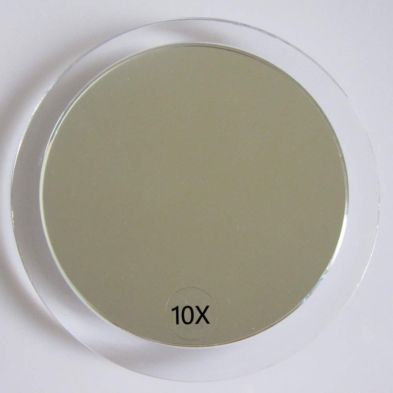 SANTOO 10X Magnifying Mirror - with 3 Mounting Suction Cups - Used for Precise Makeup - Eyebrows/Tweezing - Blackhead/Blemish Removal - Bathroom/Travel Makeup Mirror - 6 Inch Round