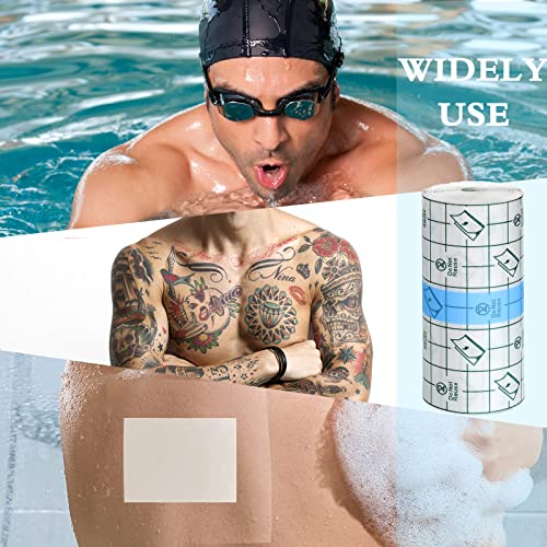 MOODUUTY Waterproof Transparent Film Dressing Roll 4 Inch x 10.94 Yards - Skin Healing Tape for Tattoos, Wounds & Post-Surgical Care