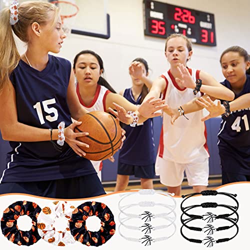 Hoteam Basketball Scrunchies & Bracelets Set - 40 Pcs for Girls