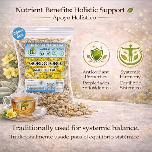 Gordolobo Herbal Tea - 100% Natural Mullein Flower Tea, 4 oz