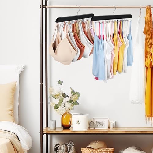 RESOVO Premium Wood Tank Top Hanger with 24 Hooks, 360° Rotating