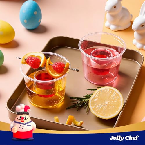 JOLLY CHEF 60 Disposable Bomber Cups - 4oz Clear Plastic Shot Glasses