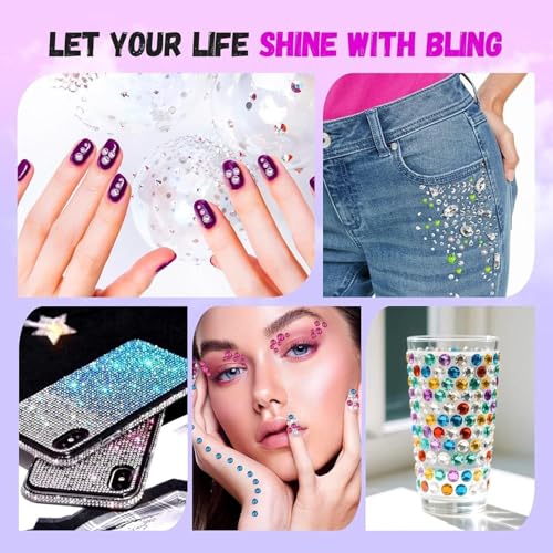 40 Colors Jelly Resin Rhinestones Bedazzling Kit with B7000 Glue