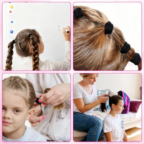 Black Baby Hair Ties 420 Pcs Soft No Damage Elastic Hair Bands for Toddlers