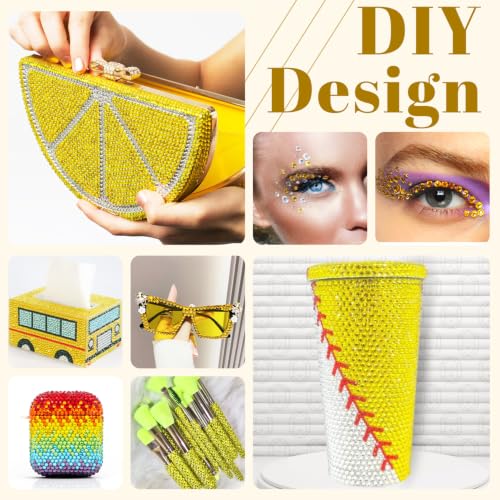 BELLEBOOST A10 Resin Rhinestones (Lemon Yellow) 6mm Flatback Crystals for Crafts & Nails, 1200pcs