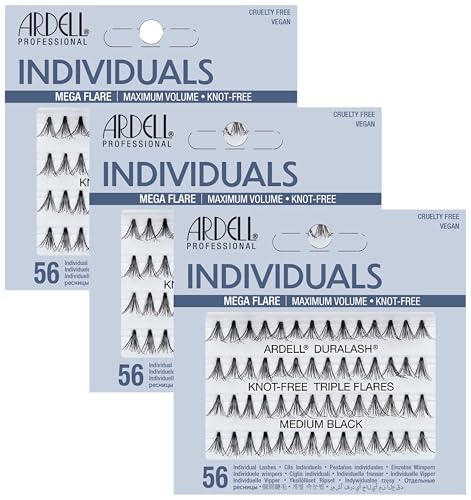 Ardell Mega Flare Knot-Free Medium Black Lashes - Pack of 3