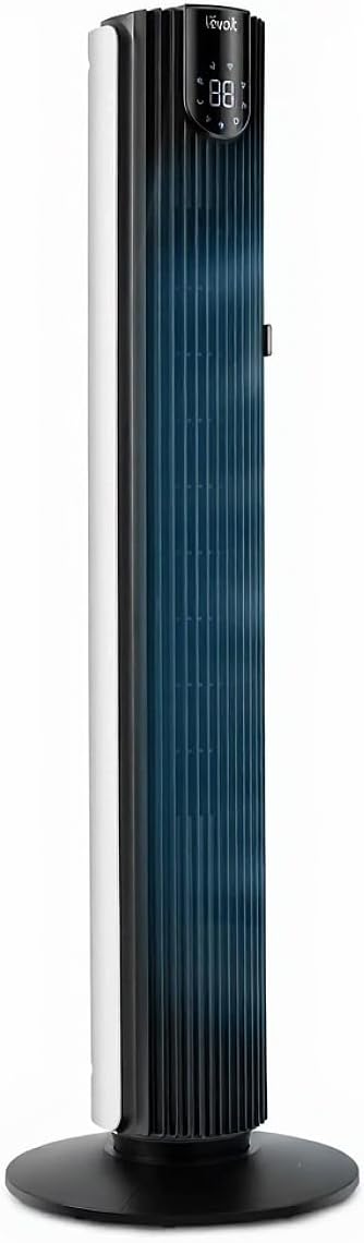 LEVOIT Tower Fan - 90° Oscillating Bladeless Fan for Bedroom | 28dB Quiet, 12H Timer, 5 Speeds, 36 Inch, White