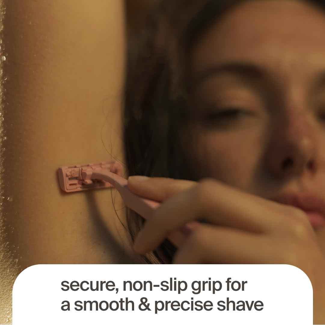 Razeco Plastic-Free Disposable Razors – 20 pieces, 3 blades – Sustainable shaving for a zero-waste routine (Rosé)