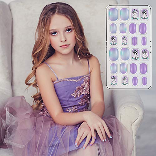 Maitys Rainbow 240 Pcs Press On Nails Set for Girls