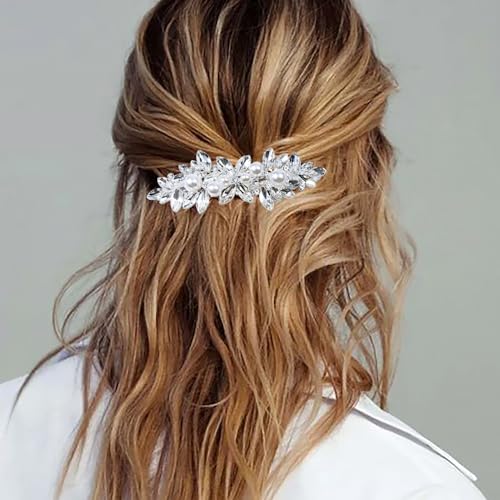 LAPOHI Crystal Style Rhinestone Bridal Hair Clips Leaf Set for Wedding & Bridesmaids