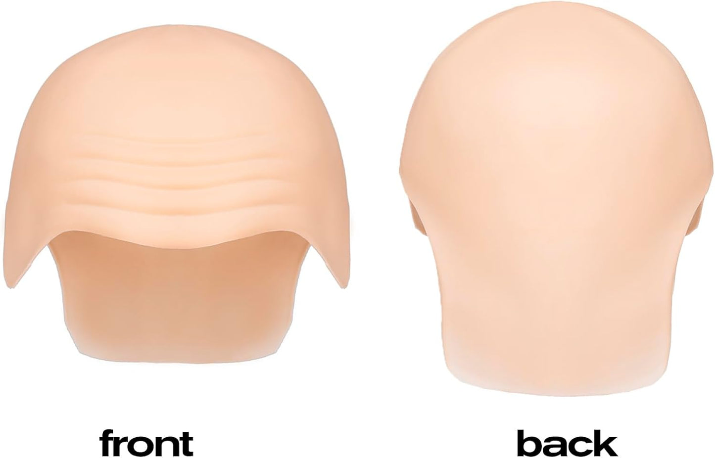 Bald Cap Costume Set - 5 PCS with Glasses & Fake Beard for Halloween Cosplay | Unisex Black