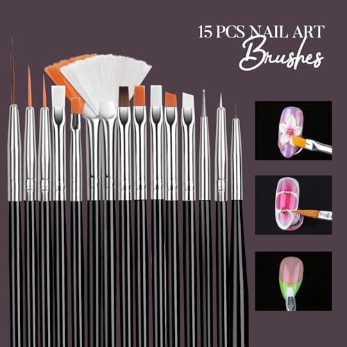 Teenitor Nail Art Kit with 5 Charm Boxes, Stickers & Tools