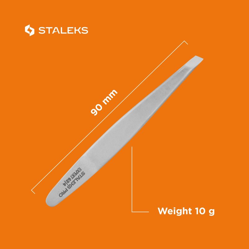 STALEKS PRO Expert 62 Type 4 Professional Eyebrow Tweezers – Narrow Beveled Stainless Steel for Fine Brows & Small Hands