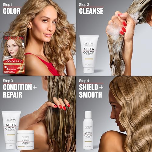 Revlon ColorSilk Bond Repair Hair Color & Conditioner Bundle, Soft Black
