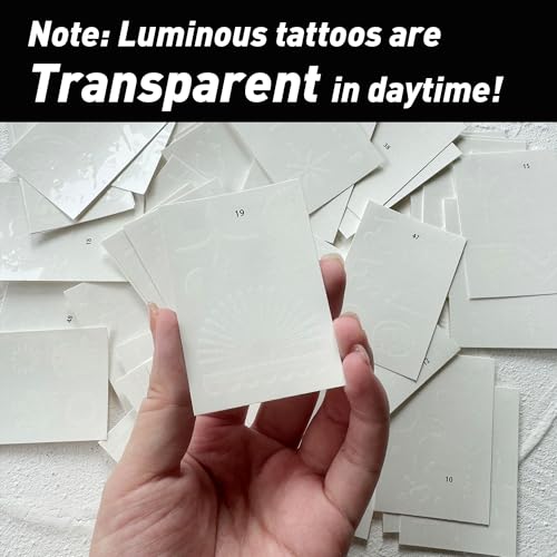 EVERJOY Glow-in-the-Dark Temporary Tattoos - Minimalist Finger Art Kit