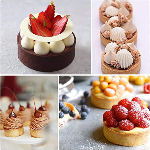 8PCS Mini Tart Ring Molds - Non-Stick Baking Circle Set