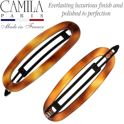 Camila Paris Tortoise Shell 2.5-Inch French Hair Barrette Clip for Women & Girls