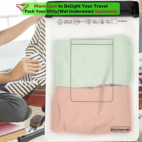 TSA Approved Clear Toiletry Bag Set - 4 Pack Leak-Proof Travel Bags
