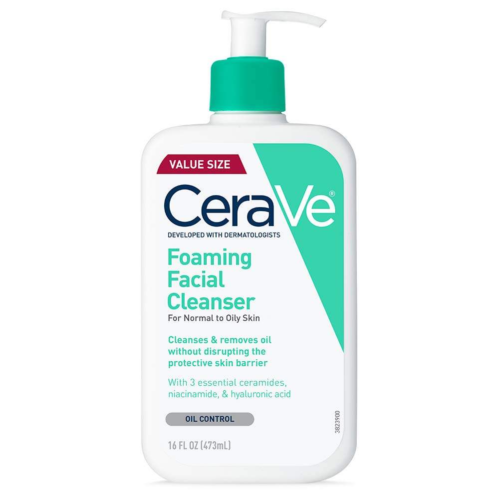 CeraVe Foaming Facial Cleanser - Daily Face Wash for Oily Skin with Hyaluronic Acid & Niacinamide | 19 Fl Oz