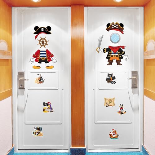 19 Pcs Pirate Cruise Door Decorations Set - Fun Magnetic Decor