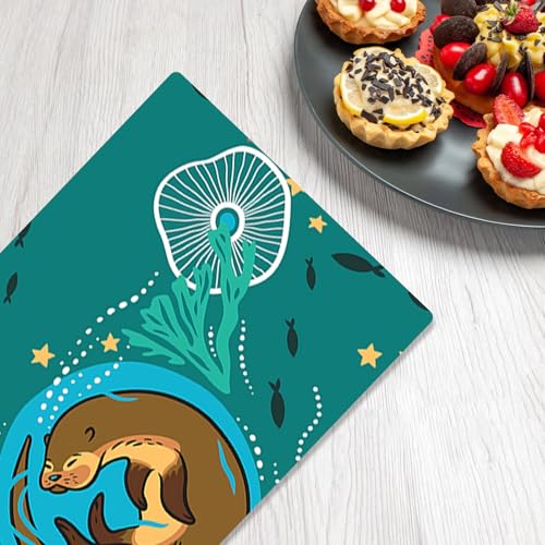 Cute Otter Tablecloth - 53x108 Inch Plastic Table Cover for Parties
