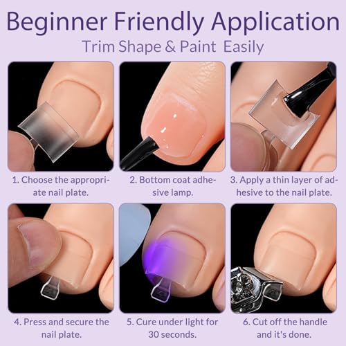 AddFavor Matte Toe Nail Tips - Half Cover Square Soft Gel Fake Toenails, 600pcs Clear