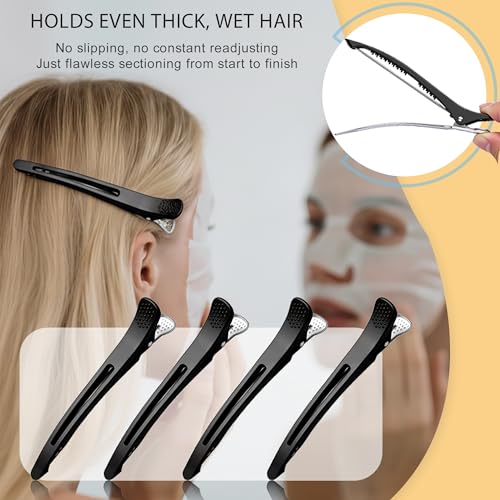 Duck Bill Hair Clips for Women - 12 Pcs, No-Crease, Heat Resistant