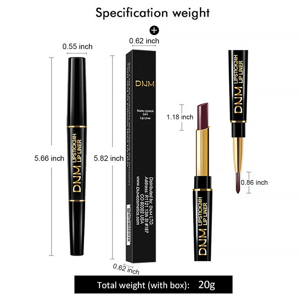 2-in-1 Brown Lip Liner & Lipstick Set for Women - Matte Long-Lasting Waterproof Formula | Perfect Lip Stains Combo