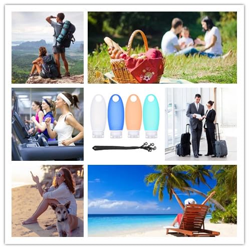 Fullplus Leak-Proof Silicone Travel Bottles Set - 3 oz TSA Approved