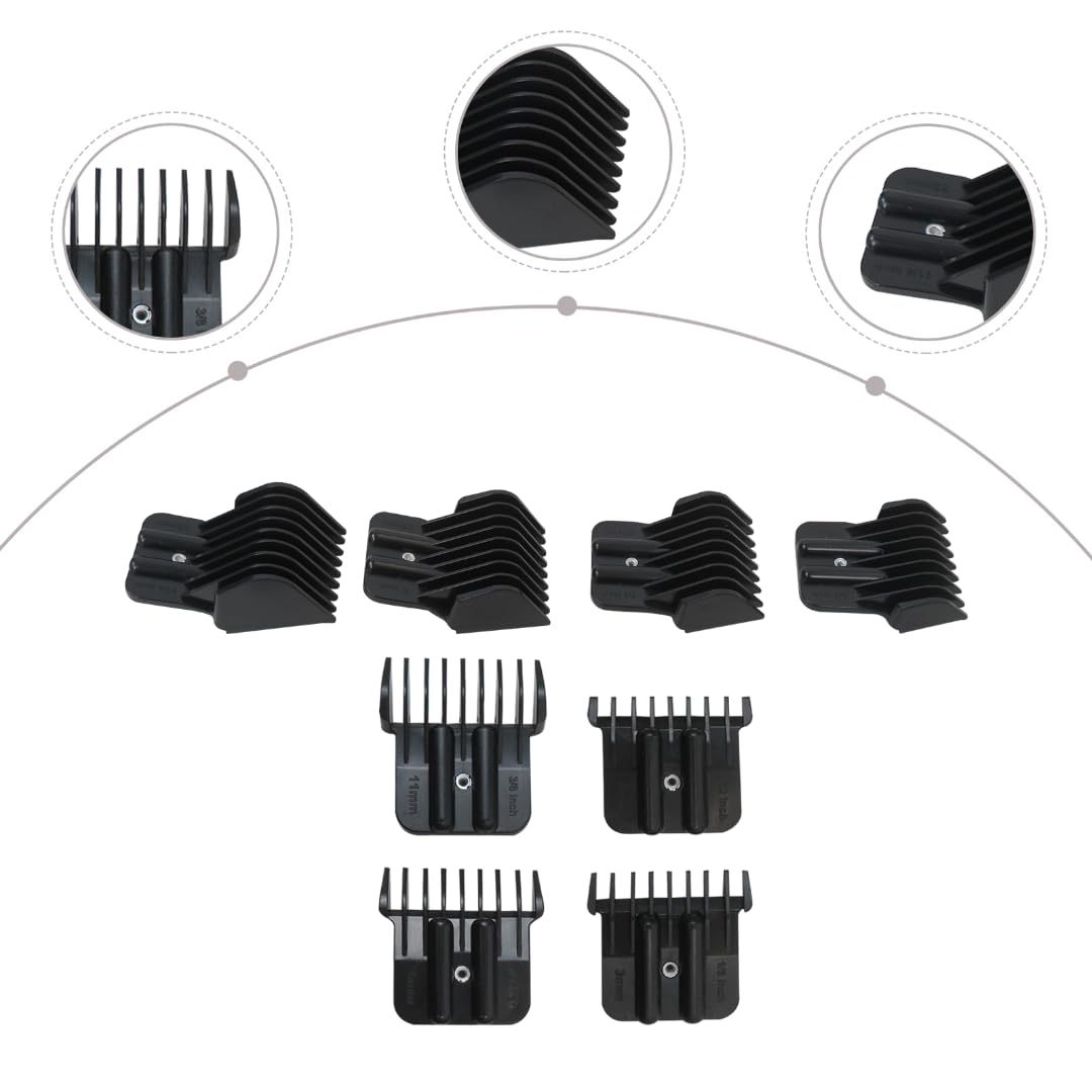 Upgraded 8 Sizes Trimmer Guards Set Compatible for Babyliss FX787G, FX787BN, FX787RG, FX787S, FX787GDB, FX726, FX797,Multiple Sizes w/Metal Spring Clip