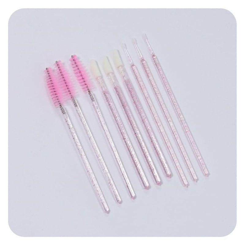 ANNAFRIS 300pcs Eyelash Extension Supplies Kit Disposable Lash Spoolies Brushes Mascara Lip Brushes(Brush Kit-B)