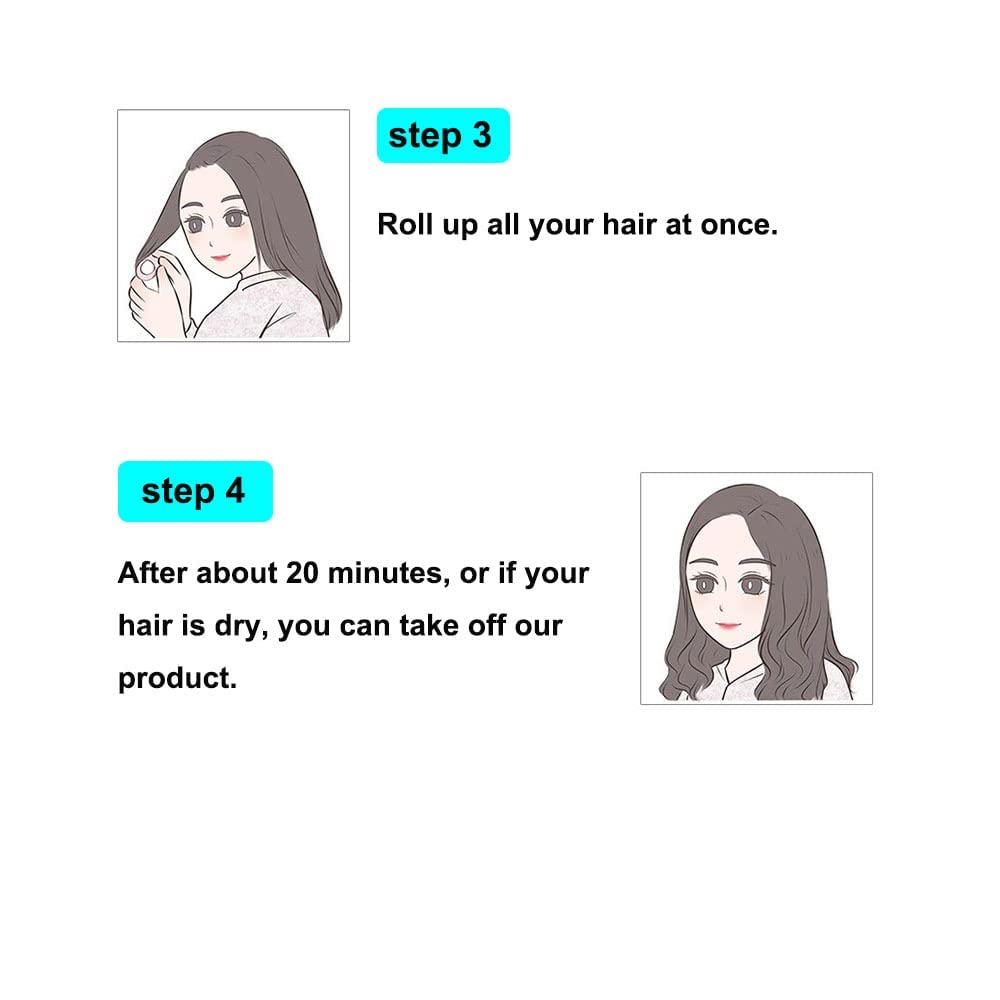 Heatless Roller Curlers for Medium Short Bangs - 6PCS Blue Curling Set for Natural Curly Hairstyling