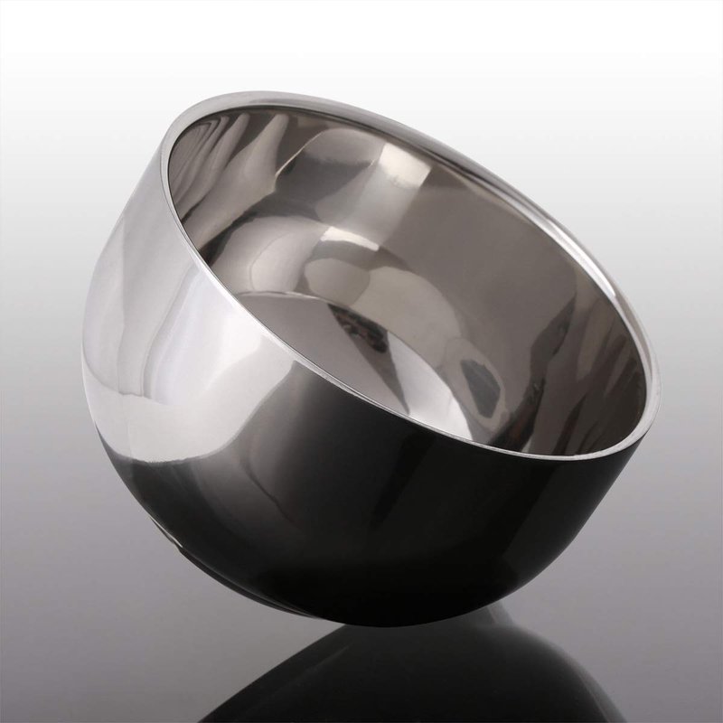 Akstore Men's Durable Shave Soap Cup Stainless Steel Heat Insulation Smooth Shaving Mug Bowl (Medium)