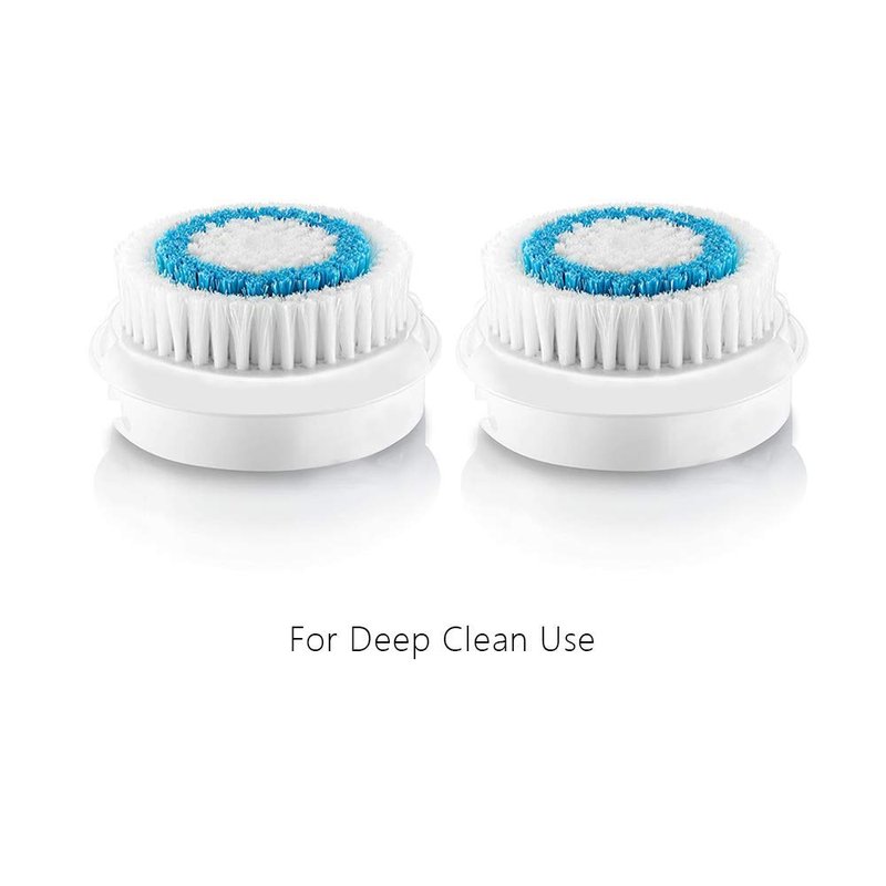 Replacement Facial Cleansing Brush Heads, Facial Cleansing Brush Head, Exfoliator Facial Brush Heads, for Acne Prone, Clogged and Enlarged Pores Sensitive Skins (Blue/2 Pack)