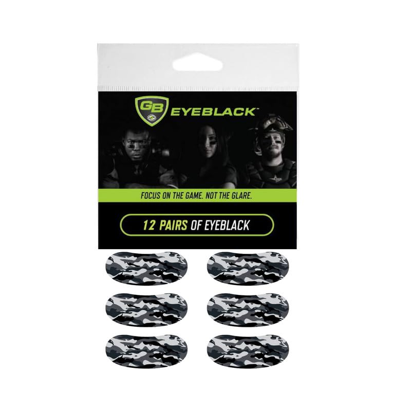 Breathable Eye Strips - Peel & Stick Athletic Eyeblack Stickers for Baseball, Football, Softball, Lacrosse | Black - 15 Pairs
