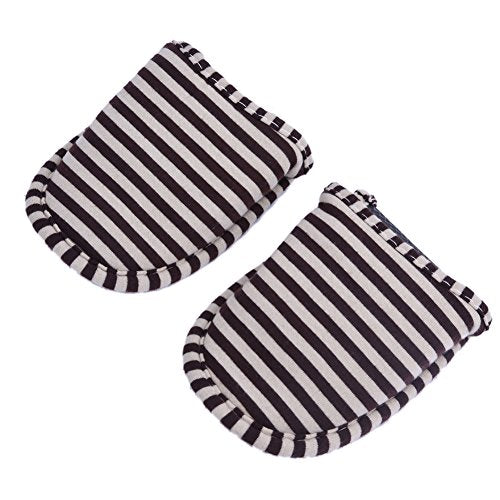 VGEBY Women's Coffee Stripes Foldable Travel Indoor Cotton Slippers - Non-Slip House Shoes