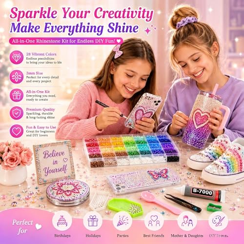 35000Pcs Resin Jelly Rhinestone Bedazzler Kit with Glue and Tools