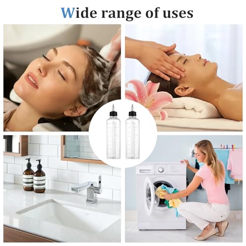 SynHHergyx 2 Pack 8.5oz Hair Oil Applicator Bottles with Precise Measurement